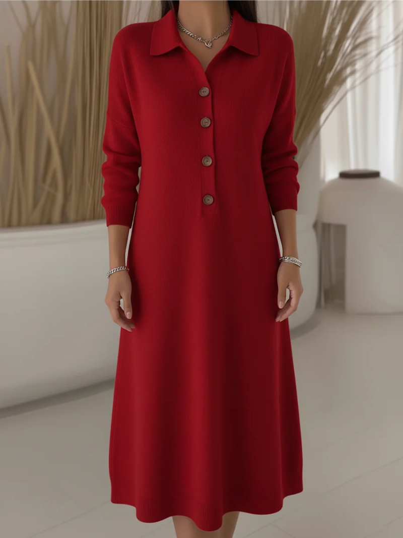 Cynelle - Lange Jurk Met Knopen Elegantie Voor Elke Dag