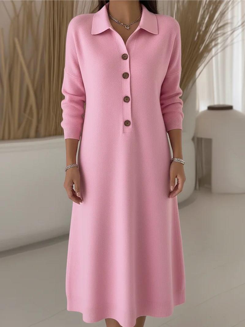 Cynelle - Lange Jurk Met Knopen Elegantie Voor Elke Dag