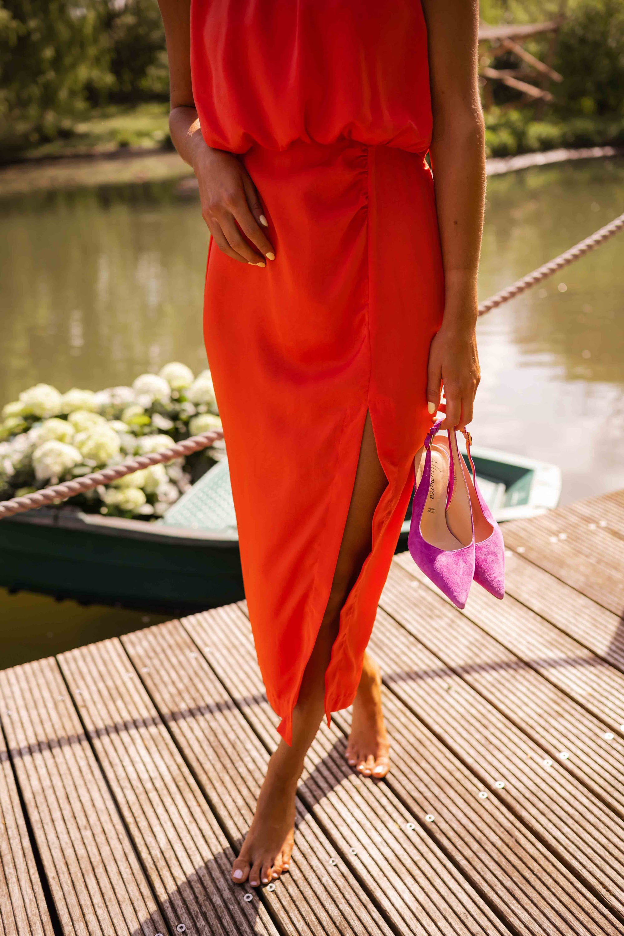 Anavella - Elegante zomerse midi-jurk | Perfect voor bruiloften en zomerfeestjes