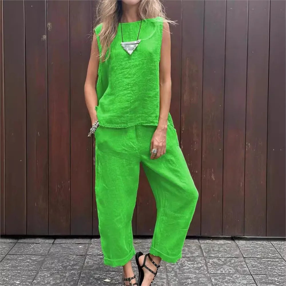 Ardelle - Chique tweedelige set - mouwloze top en elegante broek