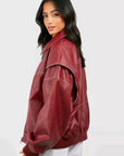 Faye - Oversized Leren Jas