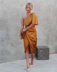 Estelle️ - One shoulder satijnen jurk