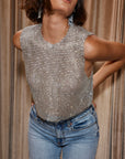 Scarlett - She's a Gem Silver Rhinestone Tank