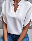 Kiana - Blouse Unicolore met Col en V