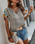 Violet - Floral Print Blouse