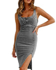 Alana - U Neck Denim Dress