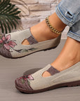 Arixa - Ademend Comfortabele Schoenen met Geborduurde Bloem