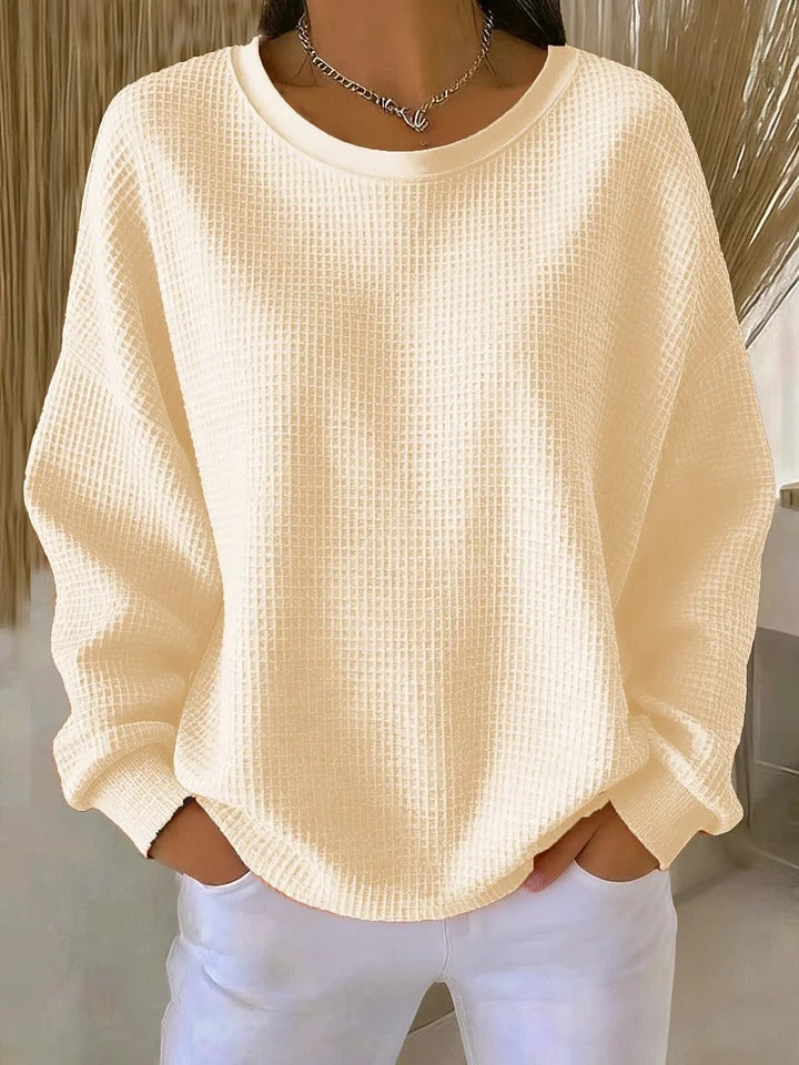 Rhosavienne – Textured Sweater met Zachte Comfort