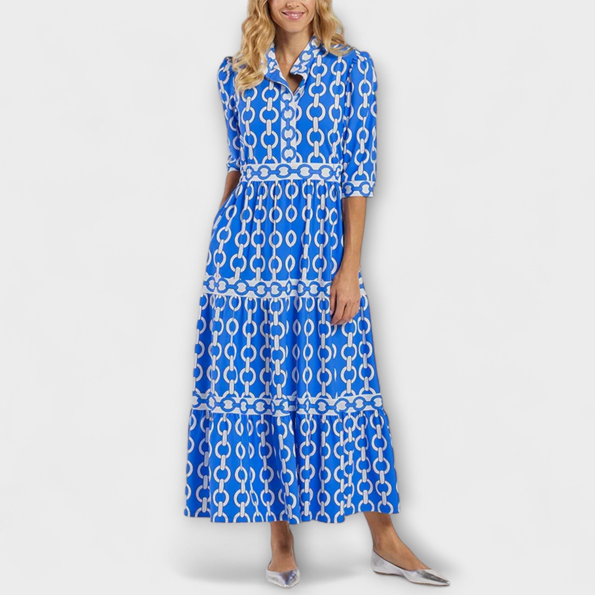 Corinna - midi-jurk met kettingmotief