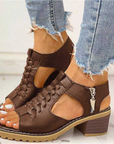 Gwenora - Dames sandalen met orthopedische blokhak