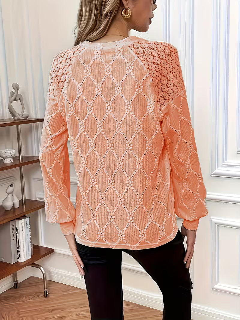 Gisellae - Blouse met Patroon en Lange Mouwen
