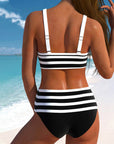 Laluna® Gestreepte bikini met hoge taille – flatterende taille, tijdloze streepjeslook