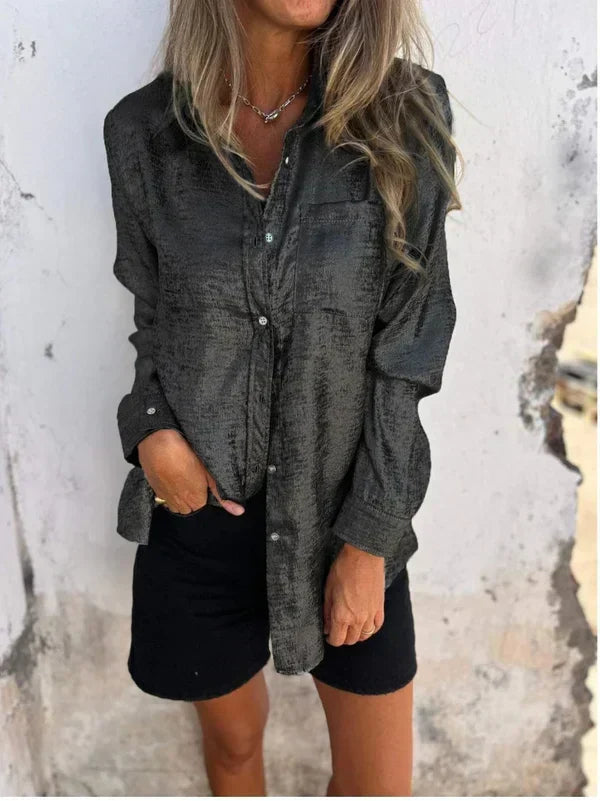 Linda - Suede look blouse