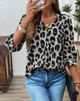 Astoria - Blouse met Halve Mouwen in Luipaardprint Groot