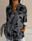 Selavynne - Bloemenprint Blouse met Lange Mouwen