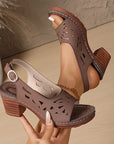 Cirethia - Dames sandalen met comfortabele hak en open ontwerp