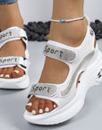 Calyvra - Dames sandalen platform strass velcro luchtzool sport