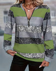 Brisalyne - Gestreepte Casual Trui met Rits