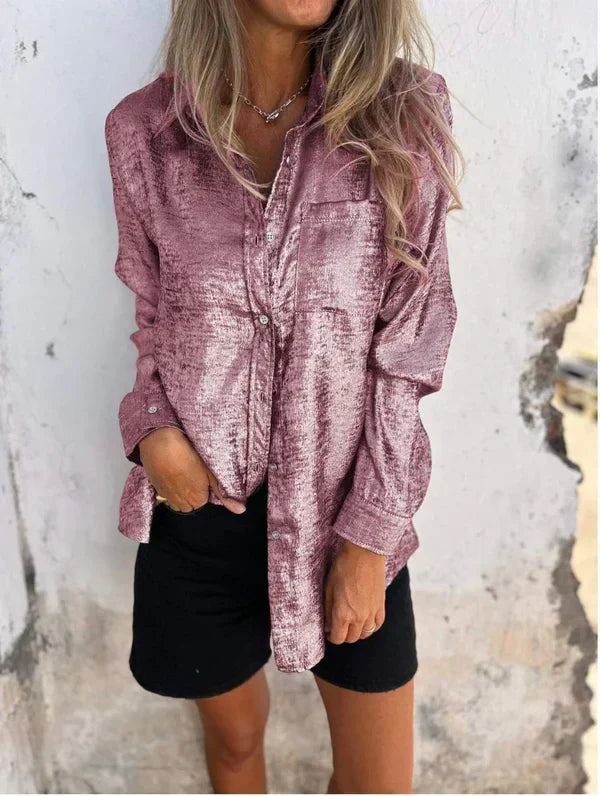 Linda - Suede look blouse