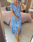 Denise - Maxi Bloemenjurk met V-Hals