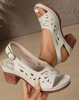 Cirethia - Dames sandalen met comfortabele hak en open ontwerp