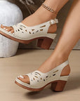 Cirethia - Dames sandalen met comfortabele hak en open ontwerp