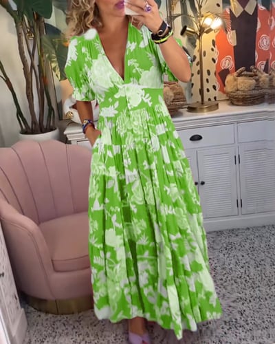 Isabeau - Comfortabele lange jurk met V-hals