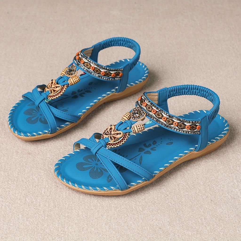 Hovira - Comfortabele Boheemse Platte Sandalen in Ibiza Chic Stijl