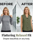 Dovirelle - Mouwloze blouse voor dames met V-hals en elegante knopen