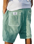 Gideon - Korte mannelijke corduroy shorts met elastische taille casual