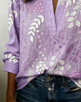 Pelyxa - Damesblouse met bloemenprint van katoen elegante regular fit voor de zomer
