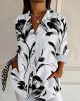 Selavynne - Bloemenprint Blouse met Lange Mouwen