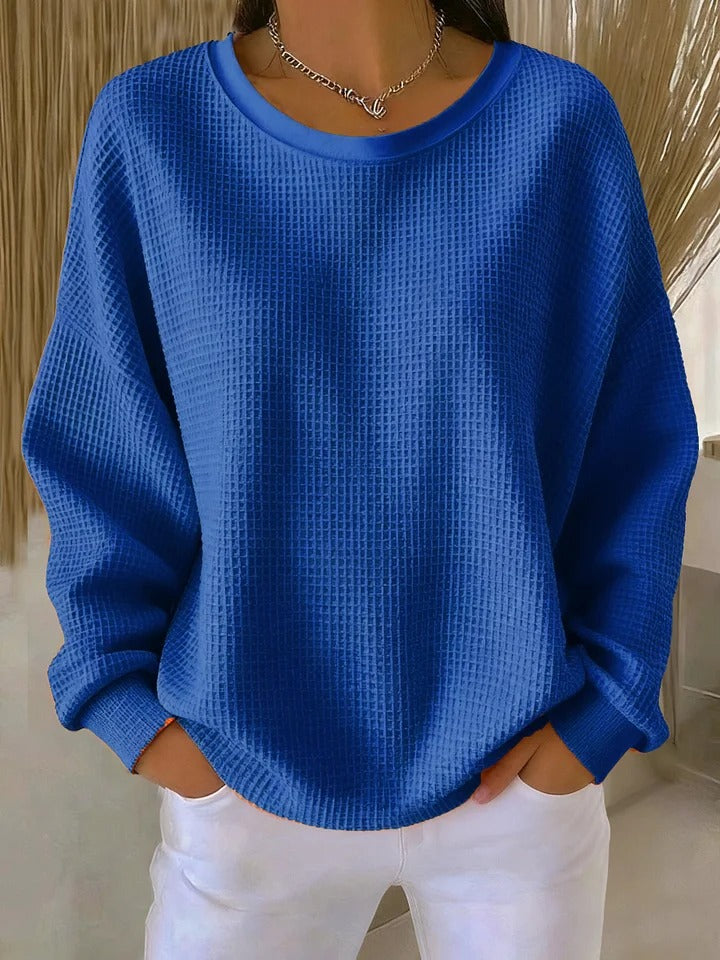 Rhosavienne – Textured Sweater met Zachte Comfort