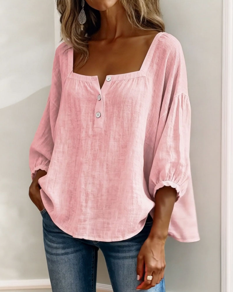 Glyressa - Elegante Damesblouse met Vierkante Hals