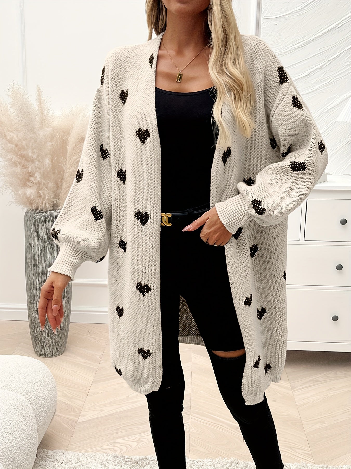 Rochelle - Gebreide Cardigan met Hartmotief