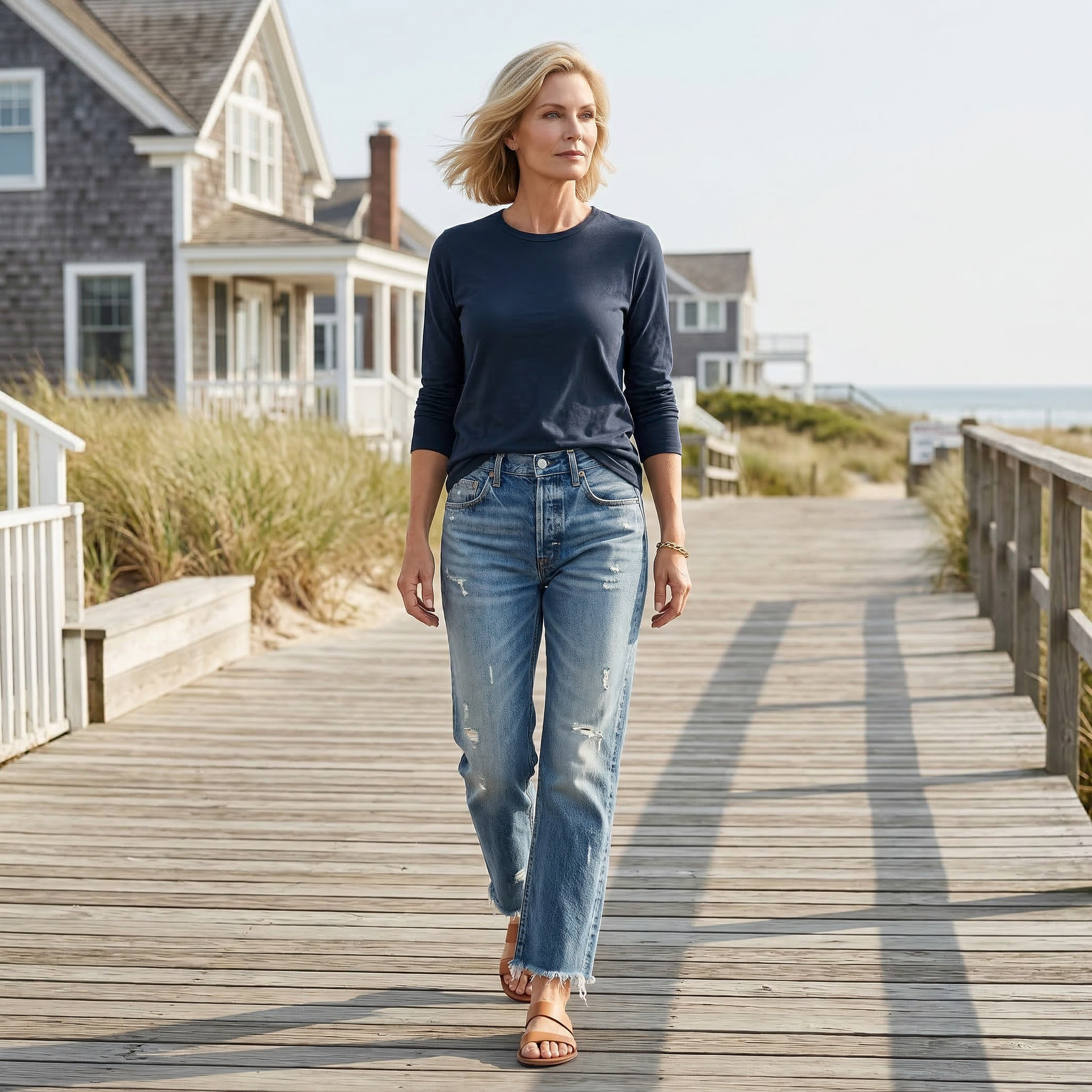 Cazira - Dames Jeans Rechstreeks Cropped Denim Moderne Comfort