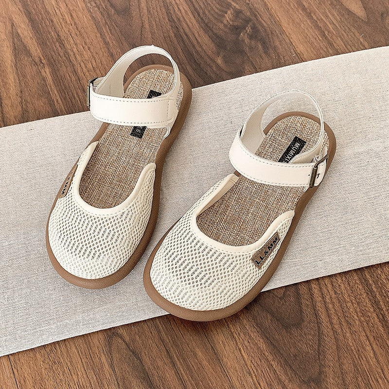 Norythra - Dames ademende sandalen van linnen en mesh met gesloten neus