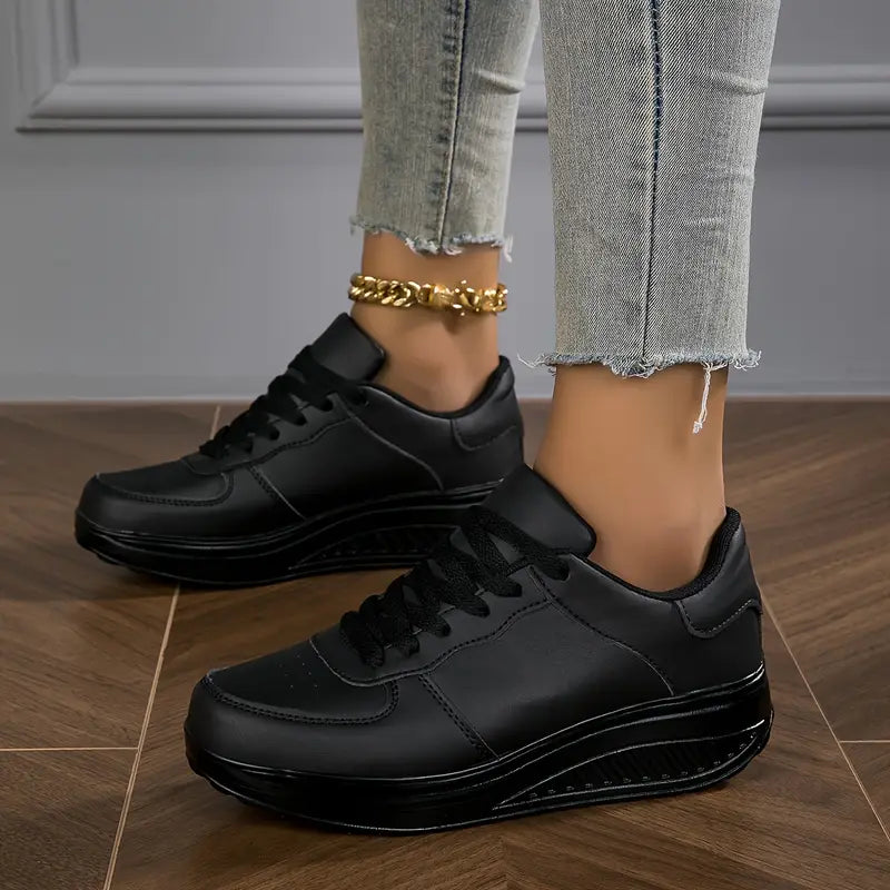 Brelina - Dames sneakers met plateauzool en veters van synthetisch leer voor dagelijks comfort