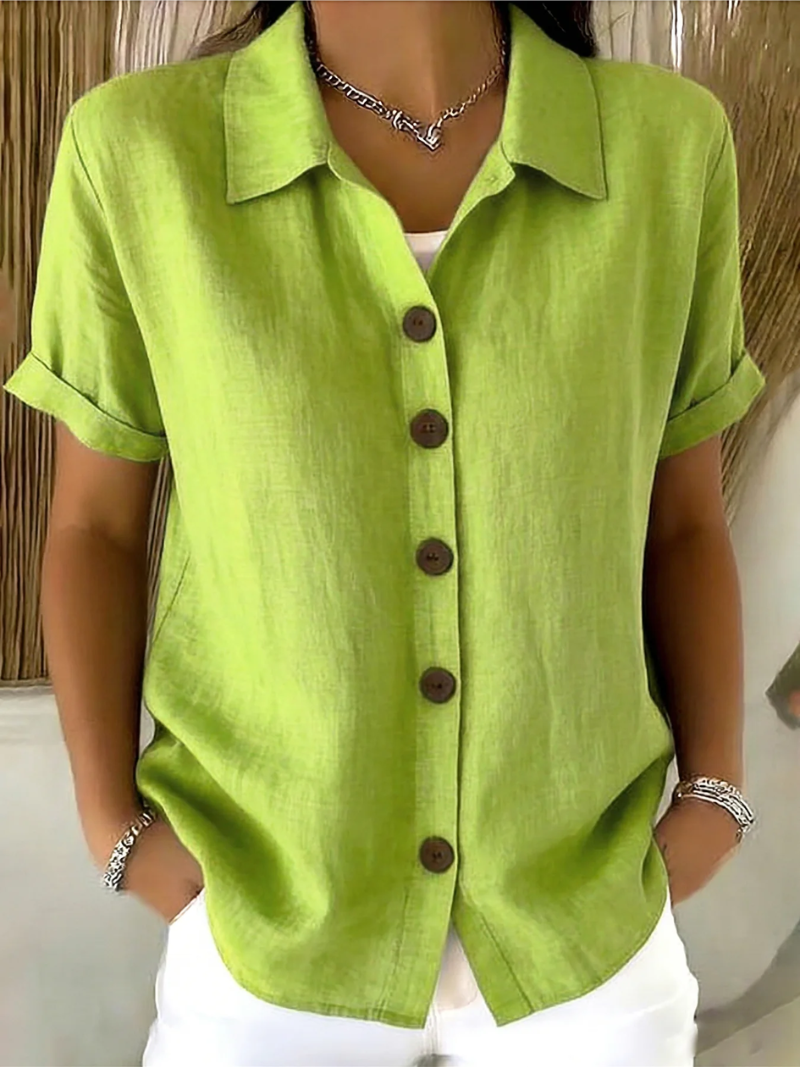 Dovalyne - Damesblouse met knopen aan de voorkant, casual elegante stijl