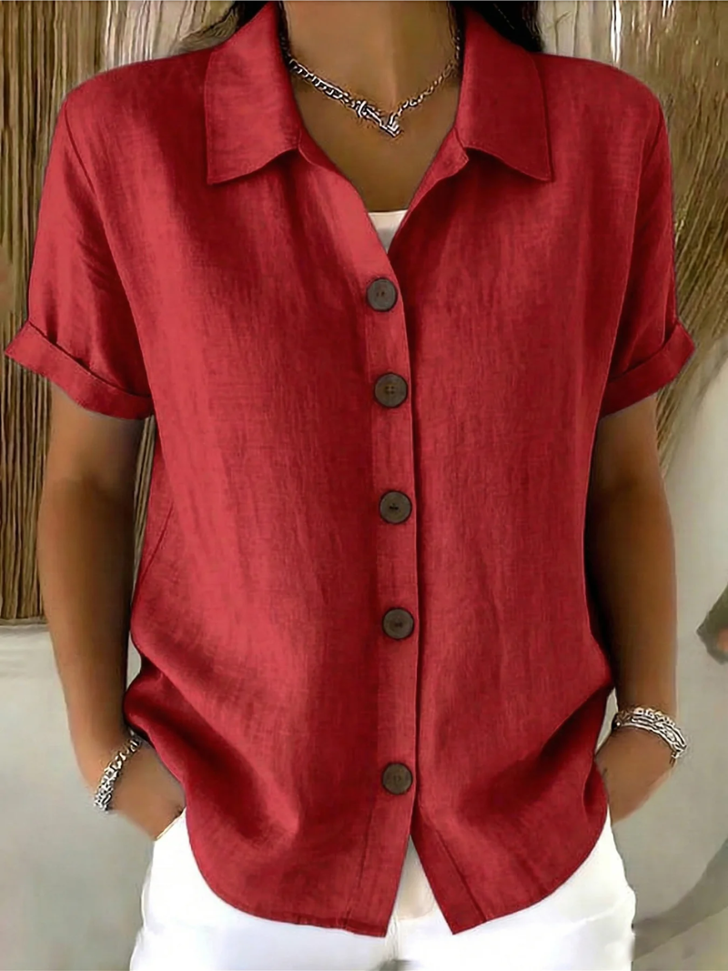 Dovalyne - Damesblouse met knopen aan de voorkant, casual elegante stijl