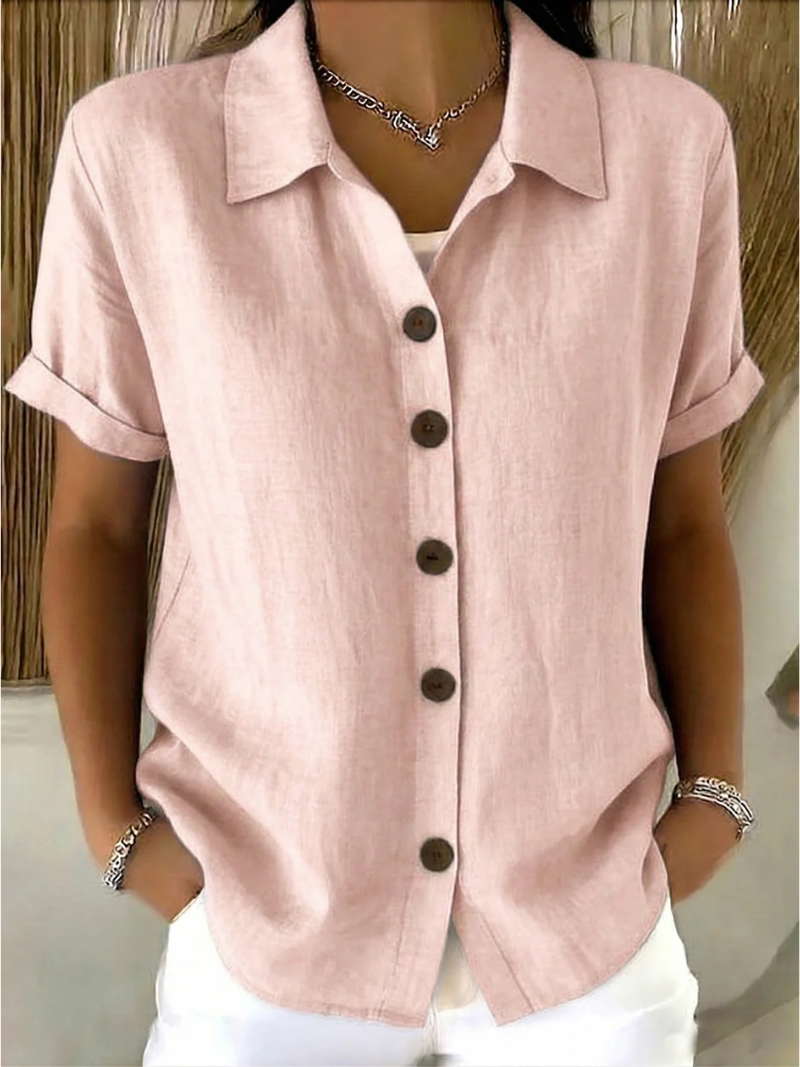 Dovalyne - Damesblouse met knopen aan de voorkant, casual elegante stijl