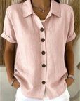 Dovalyne - Damesblouse met knopen aan de voorkant, casual elegante stijl