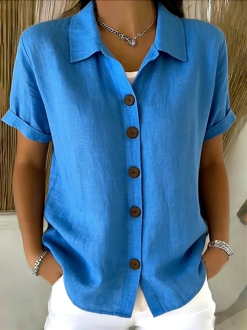 Dovalyne - Damesblouse met knopen aan de voorkant, casual elegante stijl