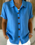 Dovalyne - Damesblouse met knopen aan de voorkant, casual elegante stijl