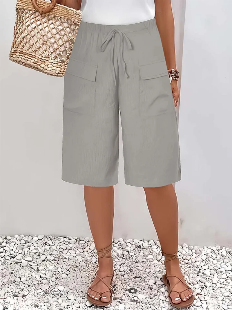 Aomira - Korte Damesbroek met Elastische Taille en Zakken