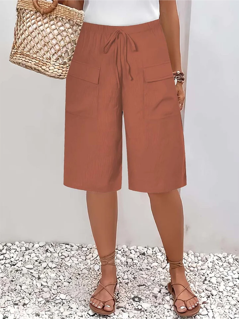 Aomira - Korte Damesbroek met Elastische Taille en Zakken