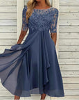 Amya - Elegante Geborduurde Chiffon Jurk