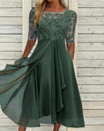 Amya - Elegante Geborduurde Chiffon Jurk