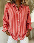 Kalessa - Casual Gestreepte Blouse met Lange Mouwen
