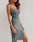 Alana - U Neck Denim Dress